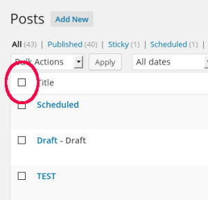 Select All Posts to Quick Edit in Bulk